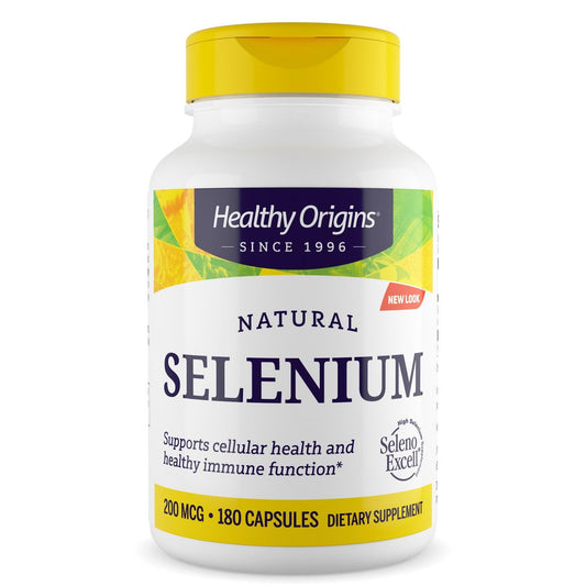 Healthy Origins Selen 200 mcg, 180 Kapseln – SelenoExcell, hoch bioverfügbares, fermentiertes Selen – Unterstützt Immunsystem, Schilddrüsenfunktion und Zellgesundheit