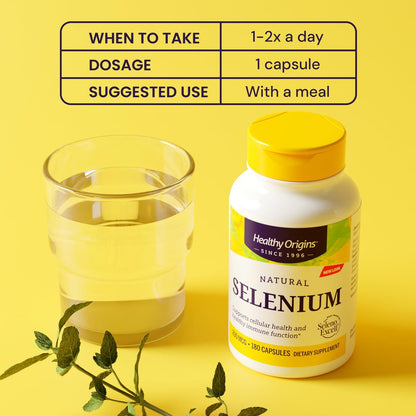 Healthy Origins Selen 200 mcg, 180 Kapseln – SelenoExcell, hoch bioverfügbares, fermentiertes Selen – Unterstützt Immunsystem, Schilddrüsenfunktion und Zellgesundheit