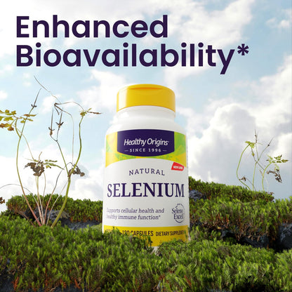 Healthy Origins Selen 200 mcg, 180 Kapseln – SelenoExcell, hoch bioverfügbares, fermentiertes Selen – Unterstützt Immunsystem, Schilddrüsenfunktion und Zellgesundheit