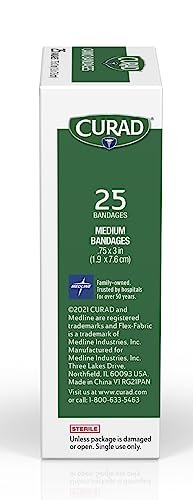 CURAD Green Camo Flex-Fabric Haftverband, 1,9 cm x 7,6 cm, 25 Stück