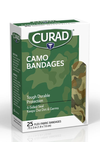 CURAD Green Camo Flex-Fabric Haftverband, 1,9 cm x 7,6 cm, 25 Stück