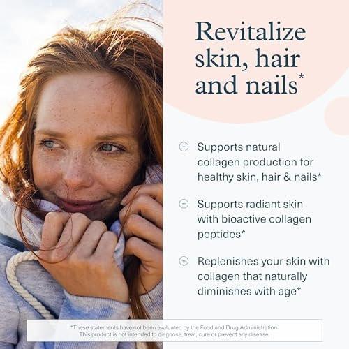 Youtheory Advanced Collagen mit Vitamin C – 6.000 mg Hydrolysierte Kollagenpeptide & Aminosäuren – Unterstützung für Haare, Nägel, Gelenke & Knochen – 120 Tabletten (20-Tage-Vorrat)