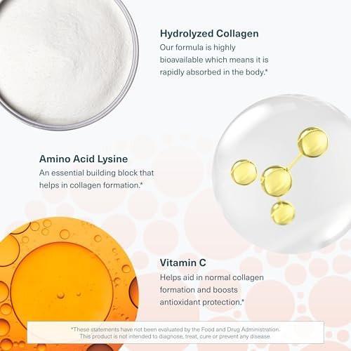Youtheory Advanced Collagen mit Vitamin C – 6.000 mg Hydrolysierte Kollagenpeptide & Aminosäuren – Unterstützung für Haare, Nägel, Gelenke & Knochen – 120 Tabletten (20-Tage-Vorrat)