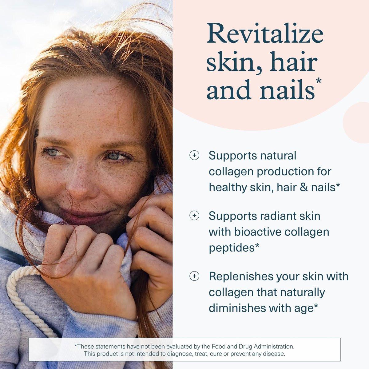Youtheory Advanced Collagen mit Vitamin C – 6.000 mg Hydrolysierte Kollagenpeptide & Aminosäuren – Unterstützung für Haare, Nägel, Gelenke & Knochen – 120 Tabletten (20-Tage-Vorrat)