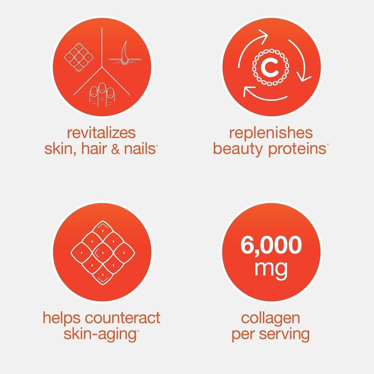 Youtheory Advanced Collagen mit Vitamin C – 6.000 mg Hydrolysierte Kollagenpeptide & Aminosäuren – Unterstützung für Haare, Nägel, Gelenke & Knochen – 120 Tabletten (20-Tage-Vorrat)