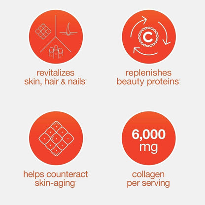 Youtheory Advanced Collagen mit Vitamin C – 6.000 mg Hydrolysierte Kollagenpeptide & Aminosäuren – Unterstützung für Haare, Nägel, Gelenke & Knochen – 120 Tabletten (20-Tage-Vorrat)