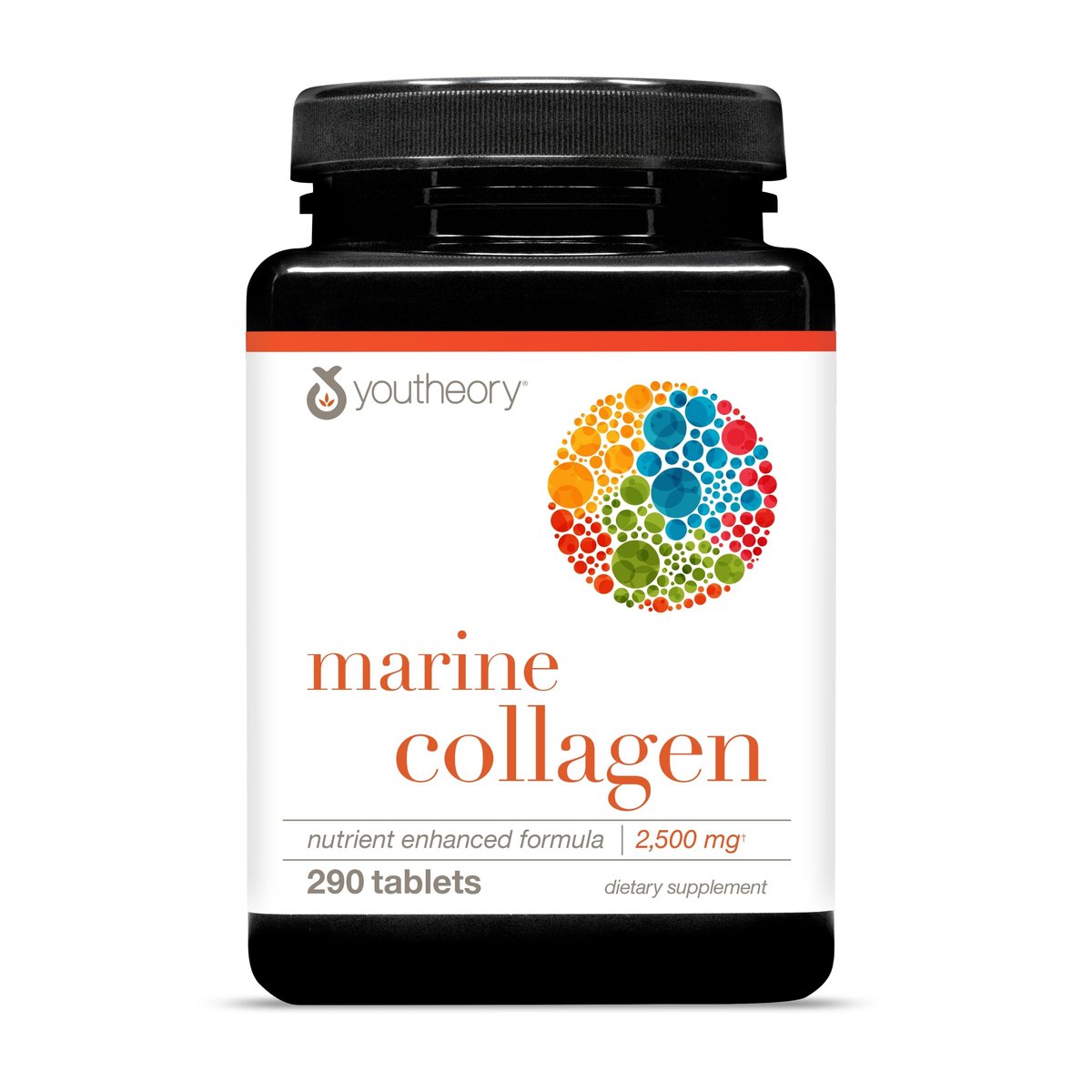 Youtheory Marine Collagen Tabletten – 2.500 mg Fischkollagen-Peptide mit Vitaminen A, C, E, B6 & B12 – Unterstützt Gelenk- und Nagelgesundheit* – Hoch absorbierbar – 290 Tabletten (58-Tage-Vorrat)