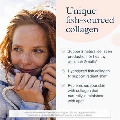 Youtheory Marine Collagen Tabletten – 2.500 mg Fischkollagen-Peptide mit Vitaminen A, C, E, B6 & B12 – Unterstützt Gelenk- und Nagelgesundheit* – Hoch absorbierbar – 290 Tabletten (58-Tage-Vorrat)