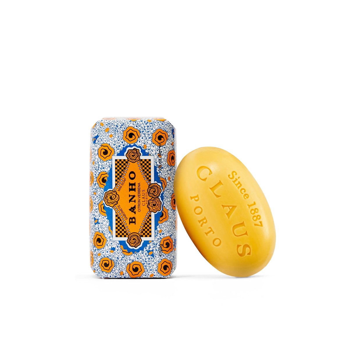 Claus Porto Banho Citron Verbena Mini Seife – Handgefertigte, erfrischende Zitrusseife (50g | 1,7 oz)