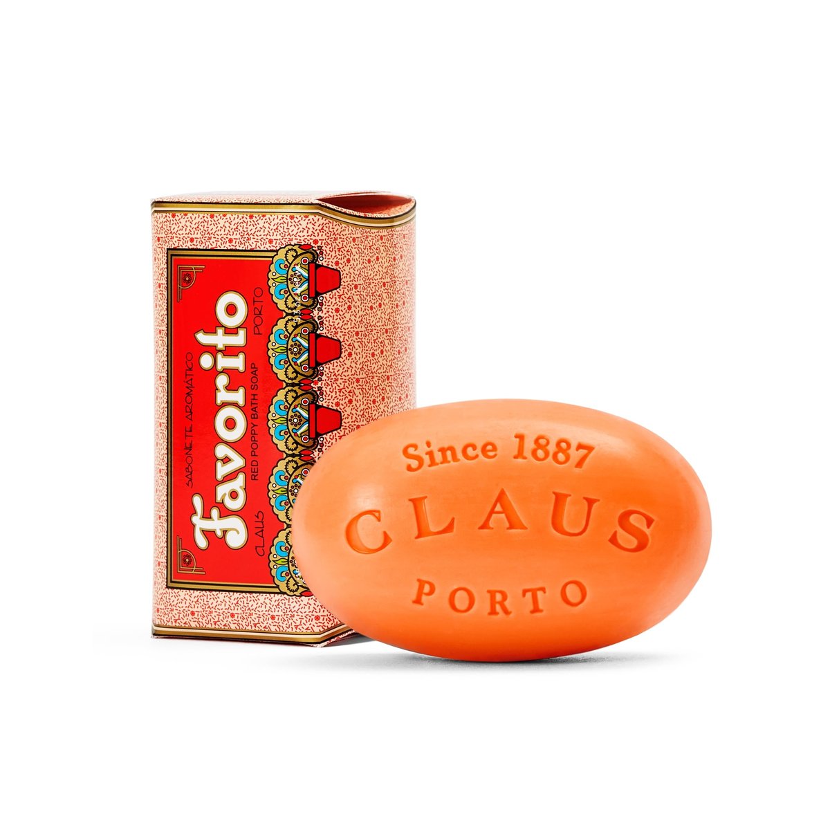 Claus Porto Favorito Red Poppy Body Soap – Florale Handseife für Damen und Herren, 150 g
