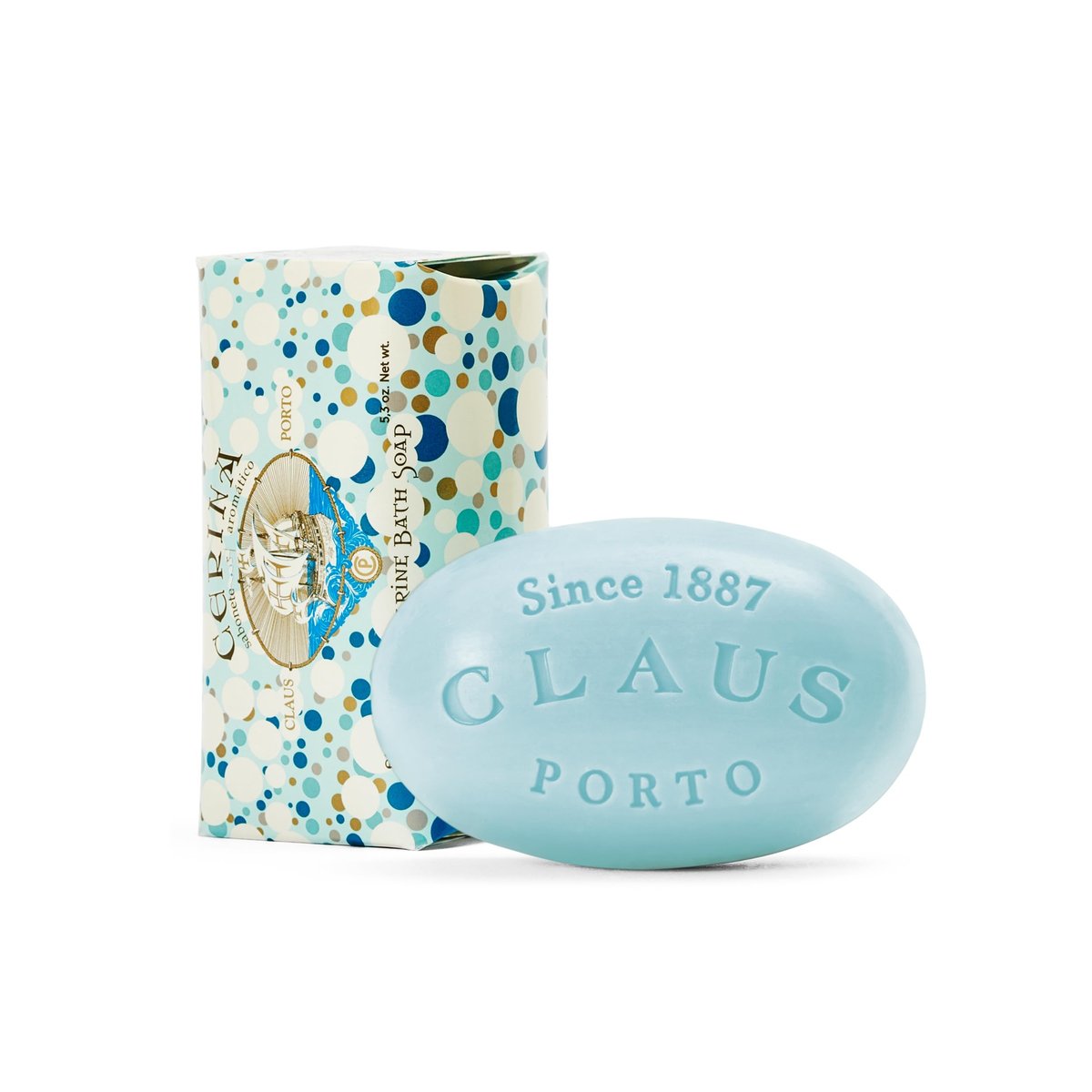 Claus Porto Cerina Brise Marine Körperseife für Damen + Herren | Frisch, Reinigend, Pflegend | Handgefertigt, Aromatisch, Erfrischend, Holzartig (150g | 5,3 oz)
