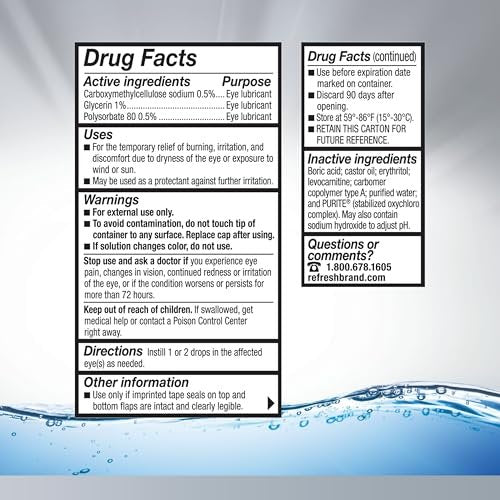Refresh Optive Advanced Befeuchtende Augentropfen Künstliche Tränen, 0,33 fl oz (10 ml), 1 Stück