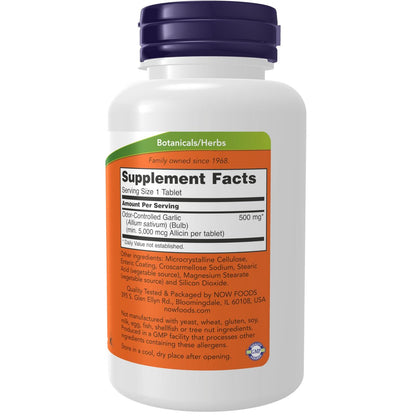 NOW Foods Knoblauch 5.000 (Allium sativum), magensaftresistente Tabletten, geruchskontrolliert, 90 Stück