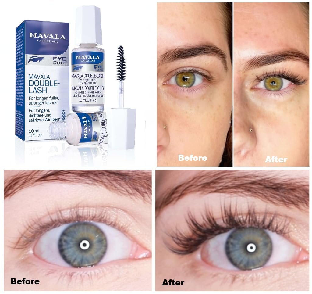 Mavala Double Lash Nährstoffreiches Wimpernserum für längere, dichtere Wimpern und Augenbrauen – 0,3 Fl Oz (1er-Pack)