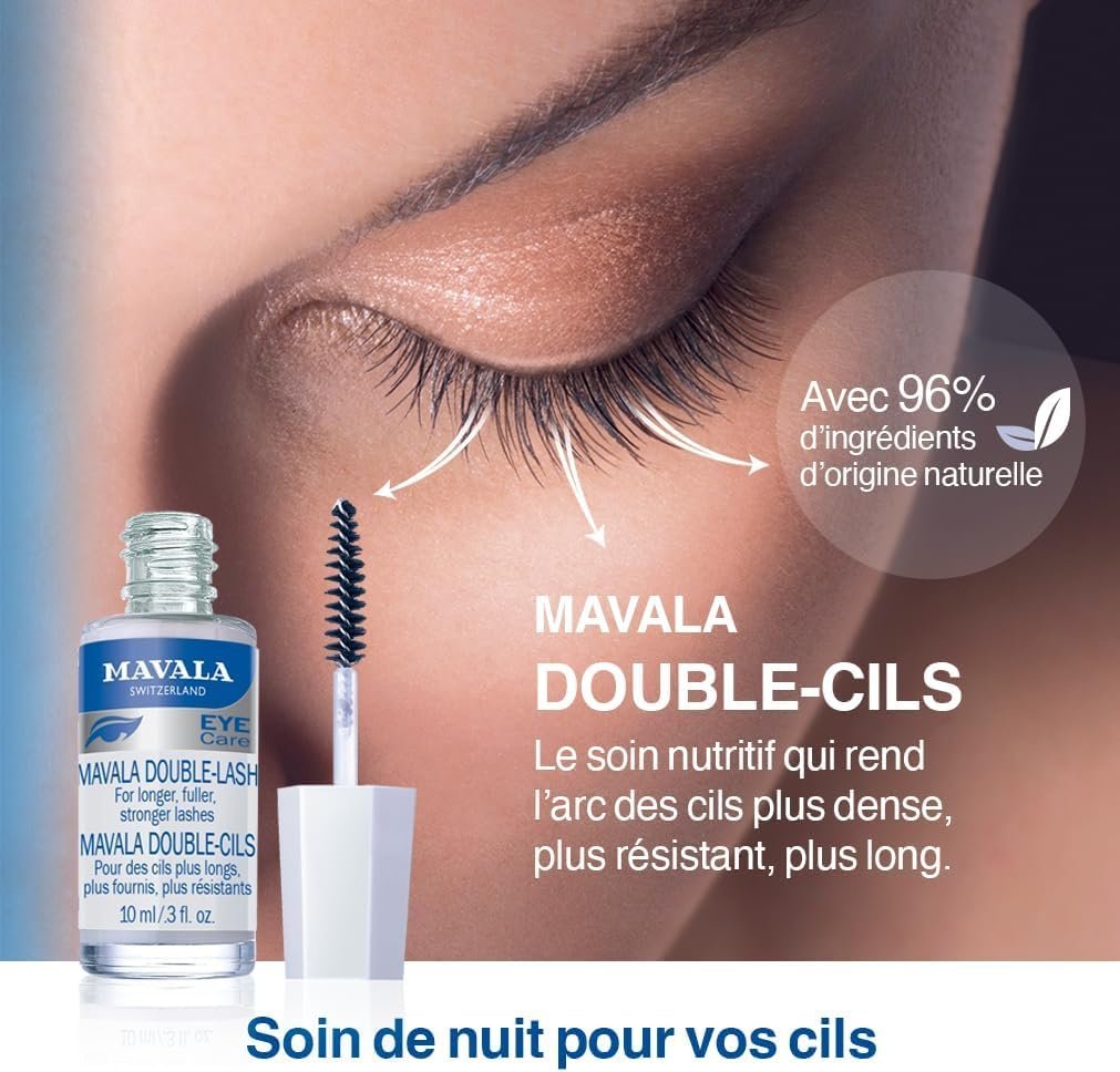 Mavala Double Lash Nährstoffreiches Wimpernserum für längere, dichtere Wimpern und Augenbrauen – 0,3 Fl Oz (1er-Pack)