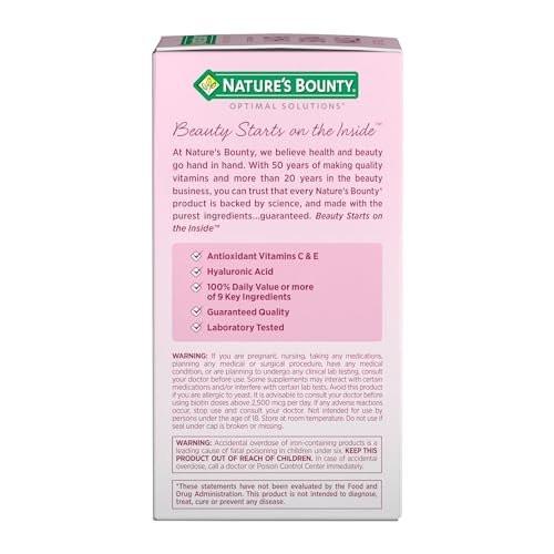 Nature's Bounty Advanced Hair, Skin & Nails – Argan-Angereichertes Vitaminpräparat mit Biotin und Hyaluronsäure, 150 Rapid-Release-Softgels, 50 Portionen