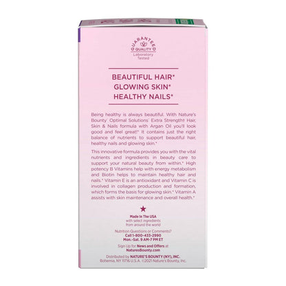 Nature's Bounty Advanced Hair, Skin & Nails – Argan-Angereichertes Vitaminpräparat mit Biotin und Hyaluronsäure, 150 Rapid-Release-Softgels, 50 Portionen