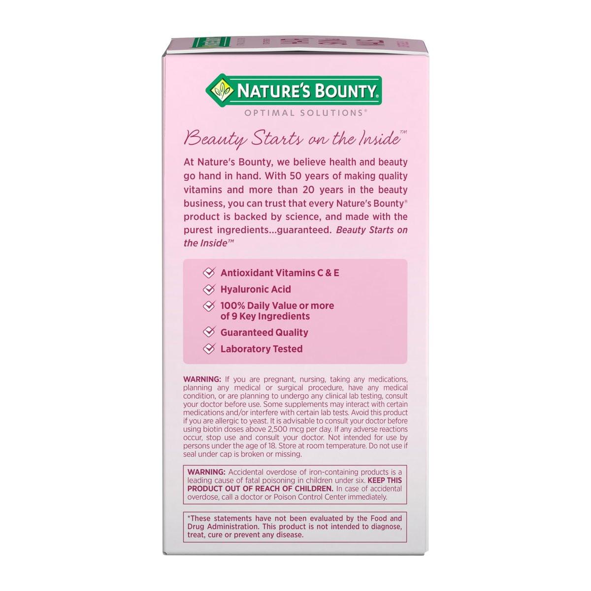 Nature's Bounty Advanced Hair, Skin & Nails – Argan-Angereichertes Vitaminpräparat mit Biotin und Hyaluronsäure, 150 Rapid-Release-Softgels, 50 Portionen
