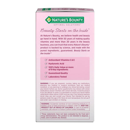 Nature's Bounty Advanced Hair, Skin & Nails – Argan-Angereichertes Vitaminpräparat mit Biotin und Hyaluronsäure, 150 Rapid-Release-Softgels, 50 Portionen