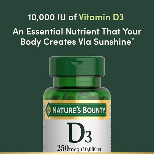 Nature's Bounty Vitamin D 10.000 IE – 72 Softgels für Immunsystem & Knochengesundheit