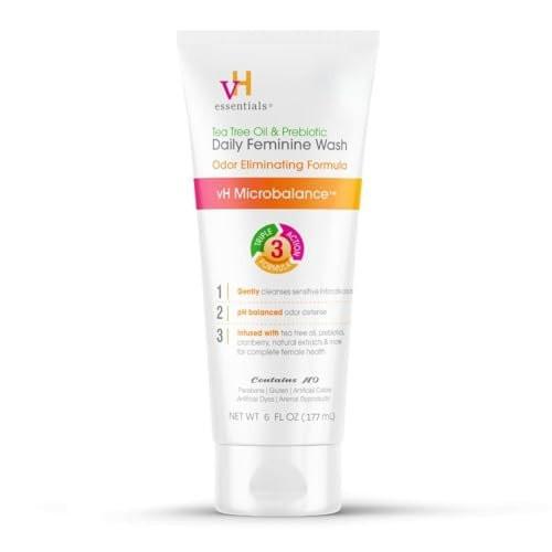 vH essentials pH-ausgeglichene tägliche Intimwaschlotion mit Teebaumöl & Präbiotikum, 177 ml (1er-Pack)