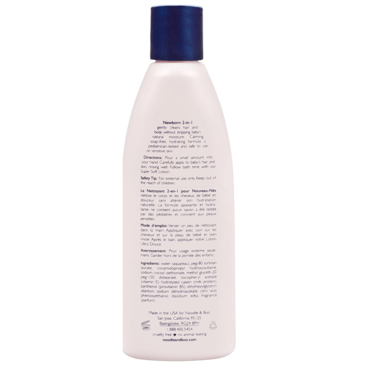 Noodle & Boo 2-in-1 Haarbad & Körperwaschgel für Neugeborene, Tränenfrei & Hypoallergen, 237 ml