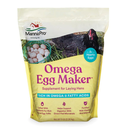 Manna Pro Omega Egg Maker – Geflügelfutterergänzung für Legehennen mit Omega-3-Fettsäuren, Vitaminen & Mineralstoffen, 5 Pfund