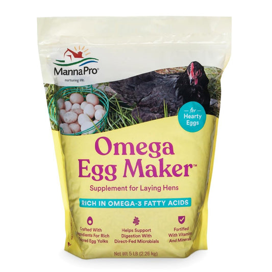 Manna Pro Omega Egg Maker – Geflügelfutterergänzung für Legehennen mit Omega-3-Fettsäuren, Vitaminen & Mineralstoffen, 5 Pfund