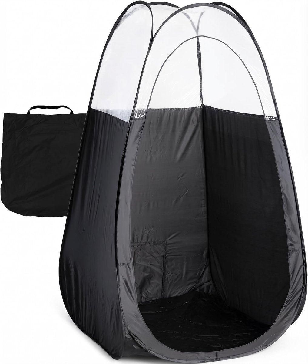 Naked Sun XL Tragbare Sprühbräune-Kabine – Extra Große Pop-Up-Tent für Professionelles Bräunen, Schwerer Stoff, Mobile Sprühkabine mit Tragetasche & Leicht zu Reinigendem Boden – Schwarz