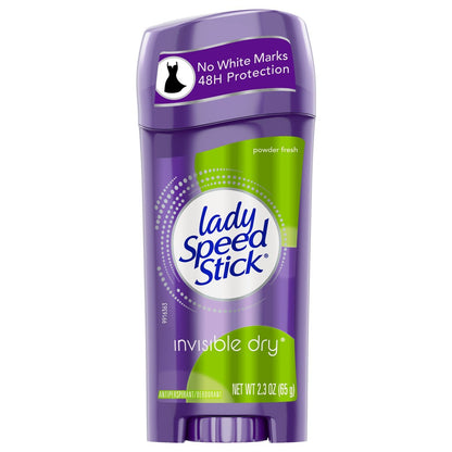 Lady Speed Stick Deodorant 2,3 Unzen Puderfrisch Unsichtbar Trocken (65ml) (3er Pack) – Antitranspirant Deodorant für Frauen