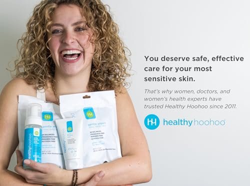 Healthy Hoohoo Sanfte Intimwaschlotion für Frauen, pH-ausgeglichener Vulva-Reiniger für empfindliche Haut, pflanzlich, unparfümiert, paraben- und glycerinfrei (118 ml)