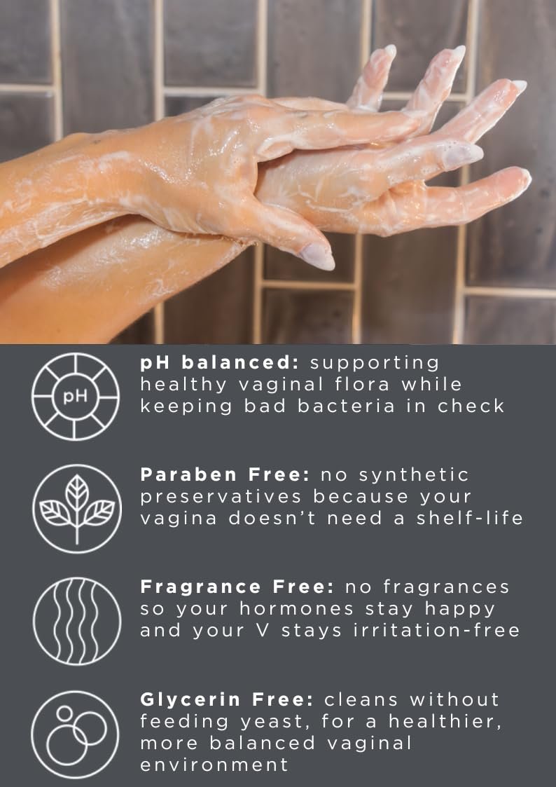 Healthy Hoohoo Sanfte Intimwaschlotion für Frauen, pH-ausgeglichener Vulva-Reiniger für empfindliche Haut, pflanzlich, unparfümiert, paraben- und glycerinfrei (118 ml)