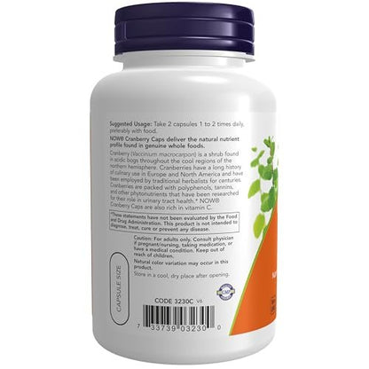 NOW Foods Cranberry Kapseln mit Vitamin C – 100 vegane Kapseln für eine gesunde Harnwege*