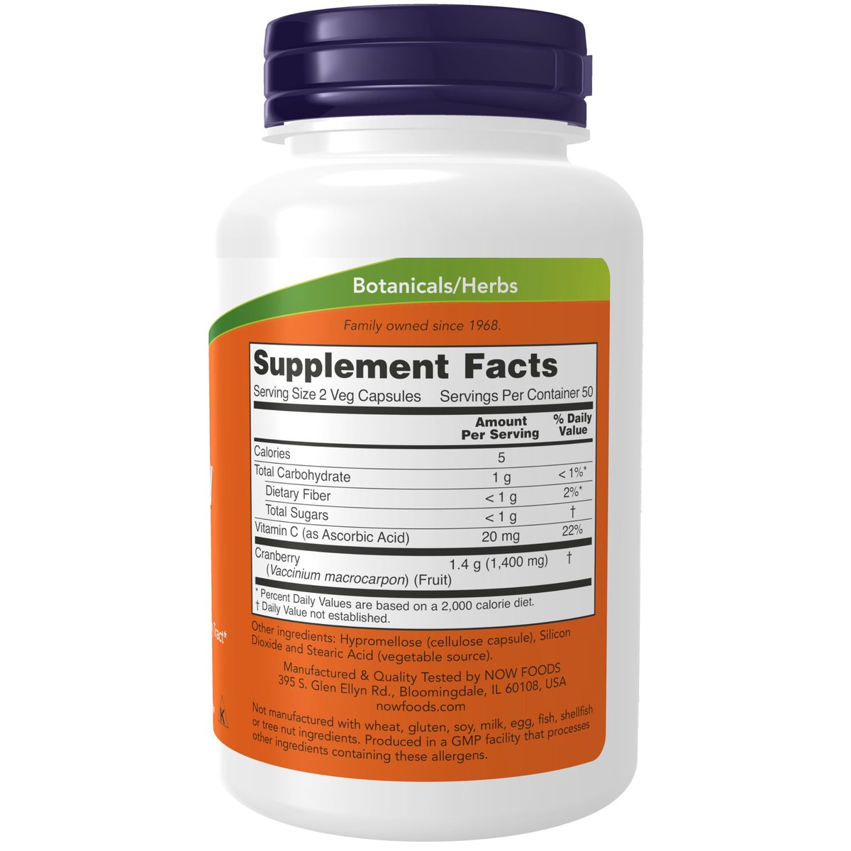 NOW Foods Cranberry Kapseln mit Vitamin C – 100 vegane Kapseln für eine gesunde Harnwege*