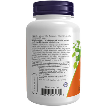 NOW Foods Cranberry Kapseln mit Vitamin C – 100 vegane Kapseln für eine gesunde Harnwege*