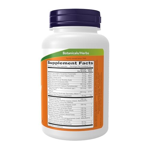 NOW Foods Energie-Diätpräparat mit B-Vitaminen, Grüntee, Panax Ginseng und Rhodiola, 90 Kapseln
