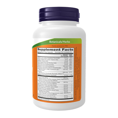 NOW Foods Energie-Diätpräparat mit B-Vitaminen, Grüntee, Panax Ginseng und Rhodiola, 90 Kapseln