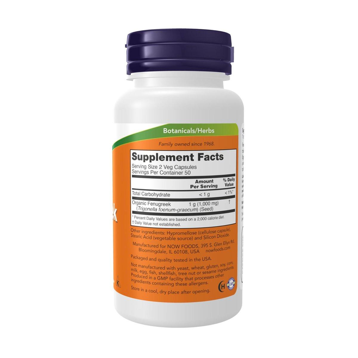 NOW Foods Bockshornklee (Trigonella foenum-graecum) 500 mg, pflanzliches Nahrungsergänzungsmittel, 100 vegane Kapseln