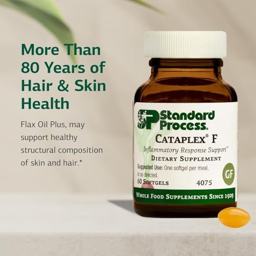 Standard Process Flax Oil Plus – Nahrungsergänzung mit Vitamin B6 & Omega-3 für gesunde Haut & Haare – glutenfrei, milchfrei & sojafrei – 60 Softgels
