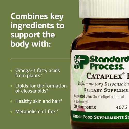 Standard Process Flax Oil Plus – Nahrungsergänzung mit Vitamin B6 & Omega-3 für gesunde Haut & Haare – glutenfrei, milchfrei & sojafrei – 60 Softgels