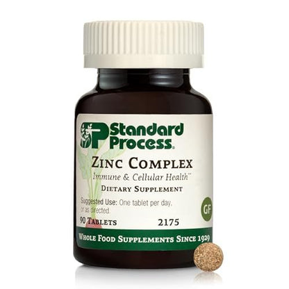 Standard Process Zinc Complex – Enzymunterstützung für normale Hodenfunktion, Immunsystem & Zellenergie – Glutenfrei, milchfrei, sojafrei – 90 Tabletten (90 Portionen)