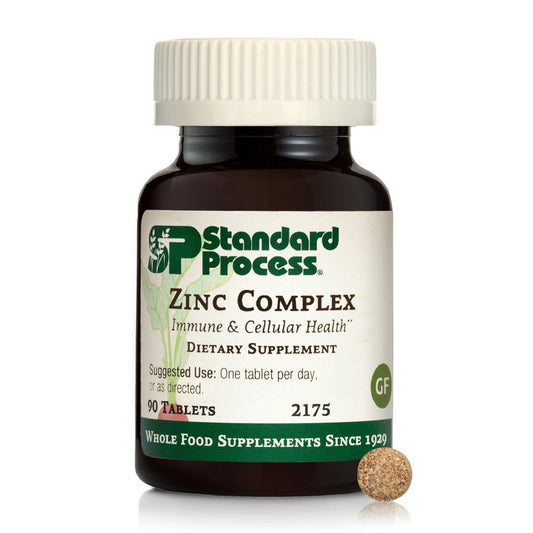 Standard Process Zinc Complex – Enzymunterstützung für normale Hodenfunktion, Immunsystem & Zellenergie – Glutenfrei, milchfrei, sojafrei – 90 Tabletten (90 Portionen)