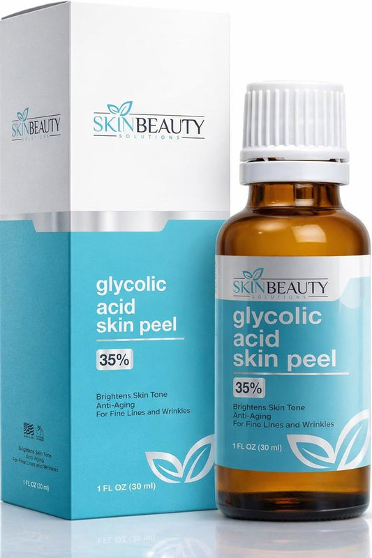 GLYCOLSÄURE 35% Hautpeeling – Gepuffert – Alpha-Hydroxysäure (AHA) für Akne, fettige Haut, Falten, Mitesser, große Poren, stumpfe Haut (30 ml / 1 oz)