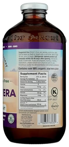 Lily Of The Desert Bio Aloe Vera Saft – Inner Filet Aloe Vera Getränk mit natürlichen Vitaminen und Verdauungsenzymen für Darmgesundheit, Magenberuhigung, Wohlbefinden und strahlende Haut, 946 ml
