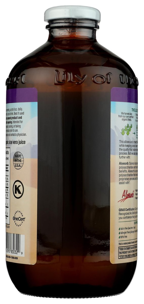 Lily Of The Desert Bio Aloe Vera Saft – Inner Filet Aloe Vera Getränk mit natürlichen Vitaminen und Verdauungsenzymen für Darmgesundheit, Magenberuhigung, Wohlbefinden und strahlende Haut, 946 ml