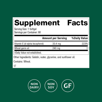 Standard Process Weizenkeimöl Fortified – Immununterstützung & Antioxidantien – Glutenfrei, milch- & sojafrei – 80 Softgels