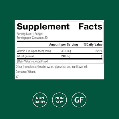 Standard Process Weizenkeimöl Fortified – Immununterstützung & Antioxidantien – Glutenfrei, milch- & sojafrei – 80 Softgels