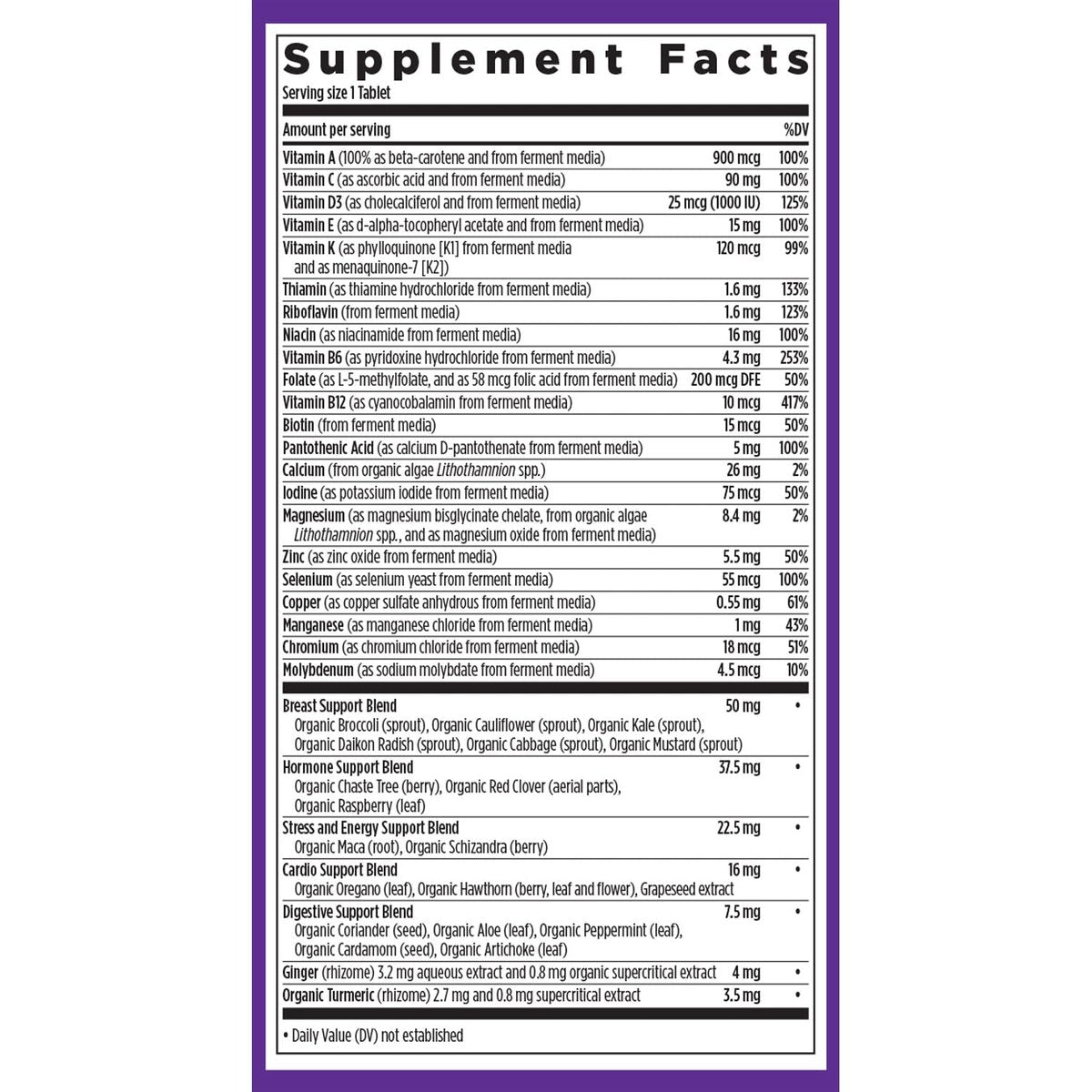New Chapter Frauen Multivitamin 40+ mit extra B6 & B12, Biotin für Haarwachstum, D3, Vitamin C, Zink für Immun- & Stressunterstützung, magenfreundlich auf nüchternen Magen, einmal täglich, Non-GMO, glutenfrei, 48 Tabletten