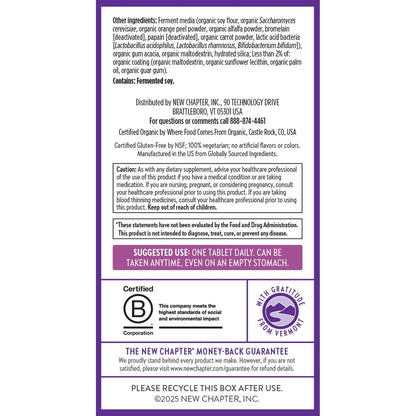 New Chapter Frauen Multivitamin 40+ mit extra B6 & B12, Biotin für Haarwachstum, D3, Vitamin C, Zink für Immun- & Stressunterstützung, magenfreundlich auf nüchternen Magen, einmal täglich, Non-GMO, glutenfrei, 48 Tabletten