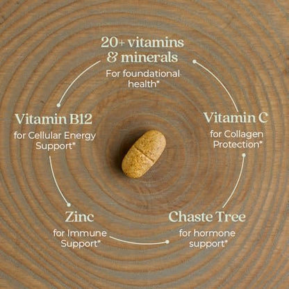 New Chapter Frauen Multivitamin 40+ mit extra B6 & B12, Biotin für Haarwachstum, D3, Vitamin C, Zink für Immun- & Stressunterstützung, magenfreundlich auf nüchternen Magen, einmal täglich, Non-GMO, glutenfrei, 48 Tabletten